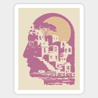 The Inner City Mindscape - Surreal Philosophical Illustration Magnet